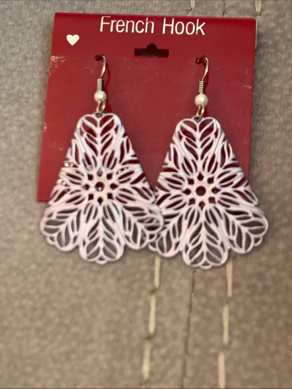 French Hook Baby purple Filigree Floral io Earrings